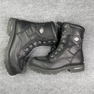 Harley-Davidson Men's 13M Riddick 8-Inch Lace-UP Black Motorcycle Boots D98308